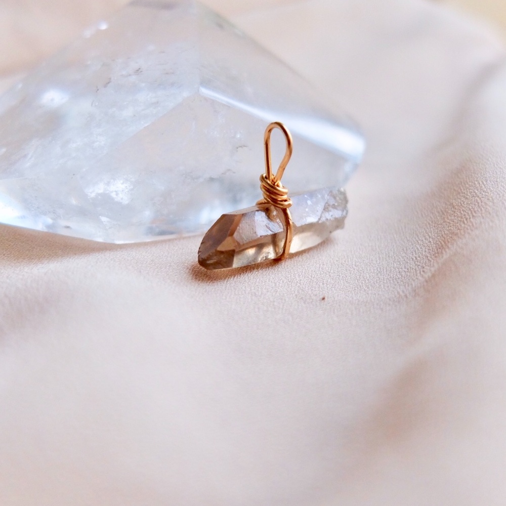 Smokey Quartz Pendant in 14 K Gold Fill wire
